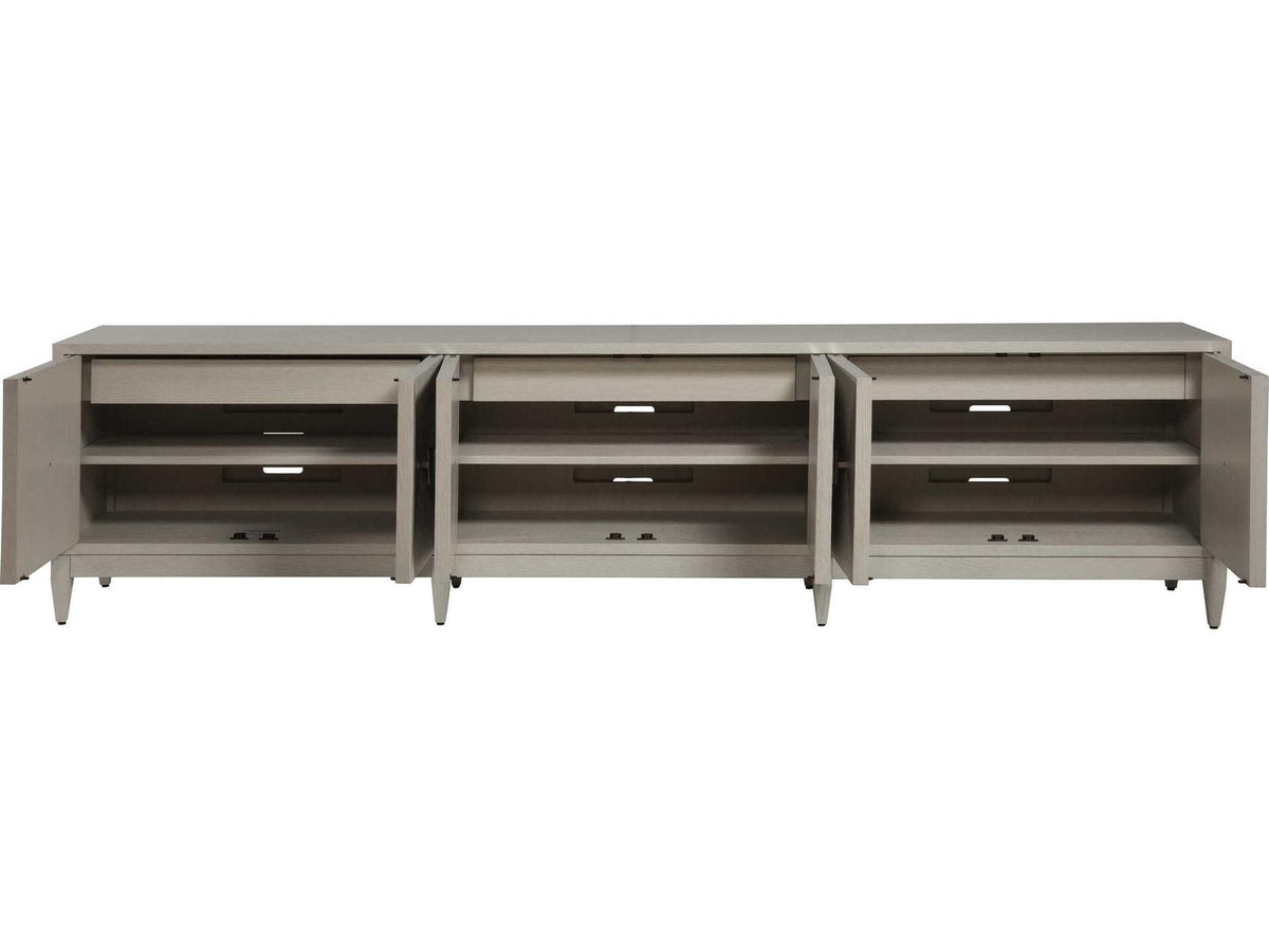 Home Logan Convertible Long Media Console Buffet in Antiqued White