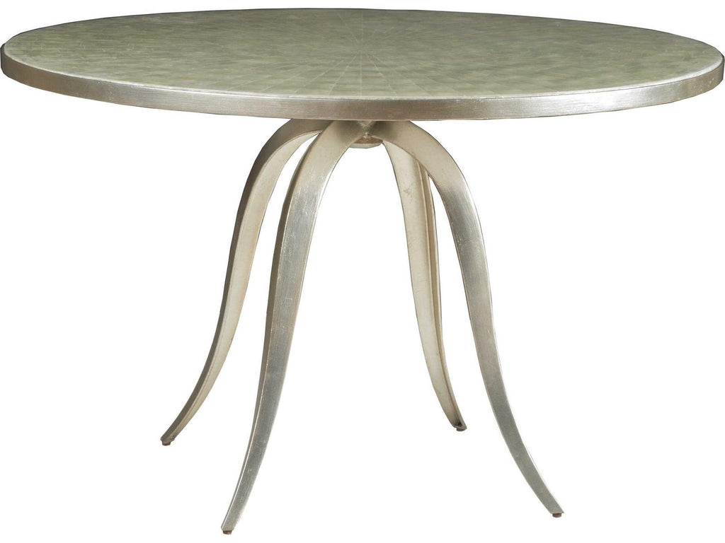 Home Capiz Round Dining Table in Champagne Silver Foil