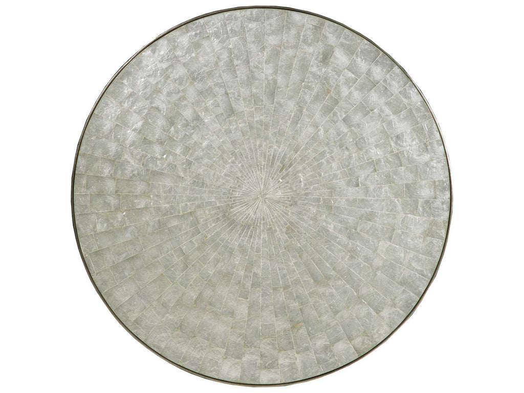 Home Signature Designs Round Coffee Table Capiz Shell Champagne Silver Foil