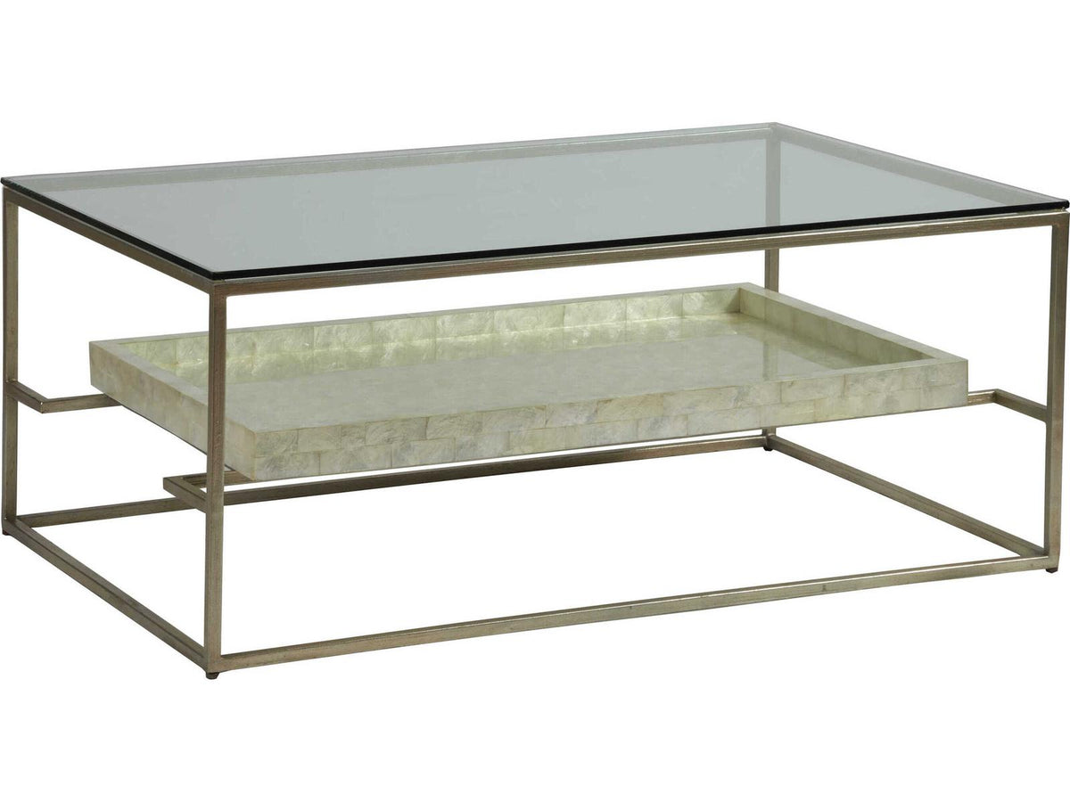 Home Signature Designs Cumulus Capiz Rectangular Cocktail Table Champagne