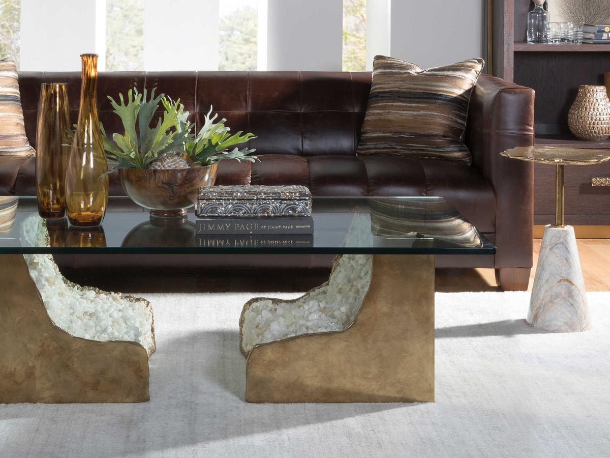 Apricity Rectangular Glass Bronze Coffee Table