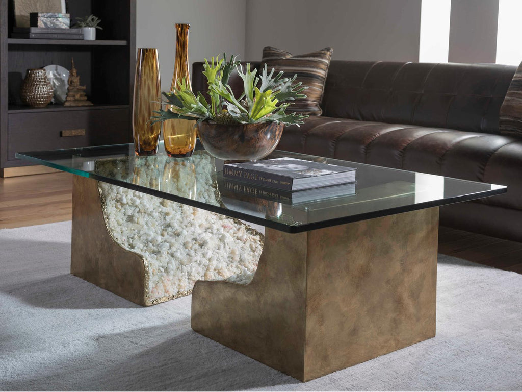 Apricity Rectangular Glass Bronze Coffee Table