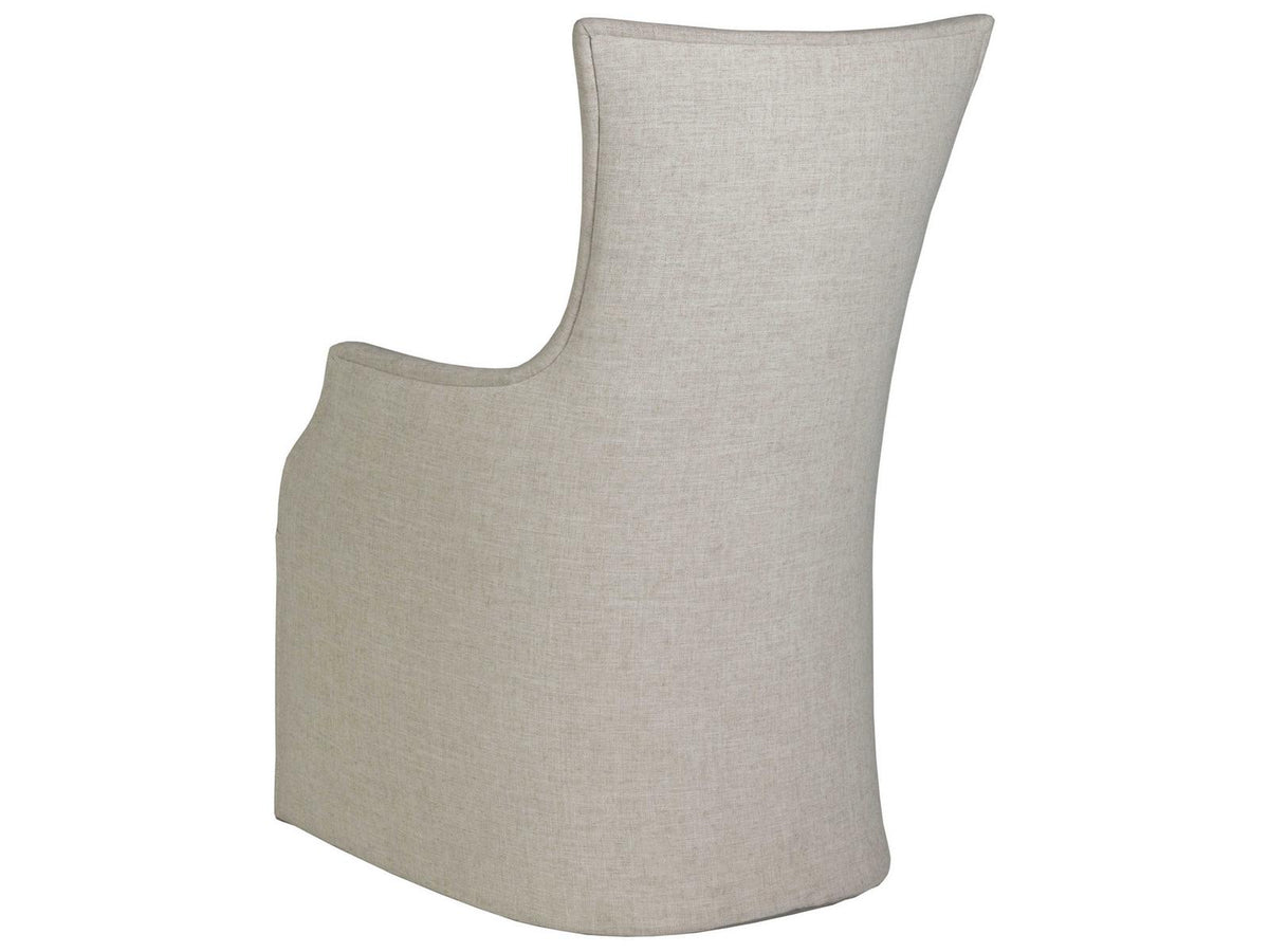 Home Juliet Upholstered Dining Arm Chair with Casters in Wheat Fabric