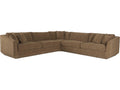 Home Veronica Modular Brown Upholstered Sectional with Floating Ottoman