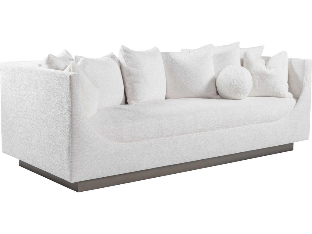 Home Claudette 3-Seat Bench Seat Sofa in White Upholstered Fabric