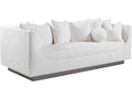 Home Claudette 3-Seat Bench Seat Sofa in White Upholstered Fabric