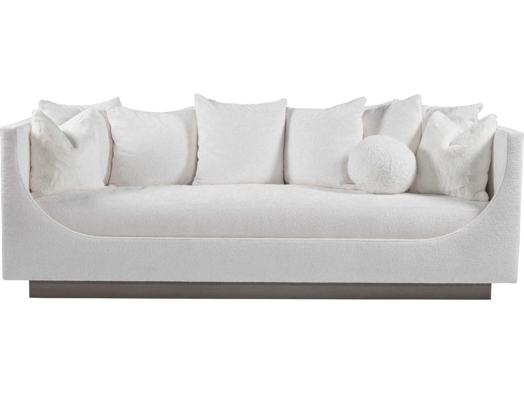 Home Claudette 3-Seat Bench Seat Sofa in White Upholstered Fabric