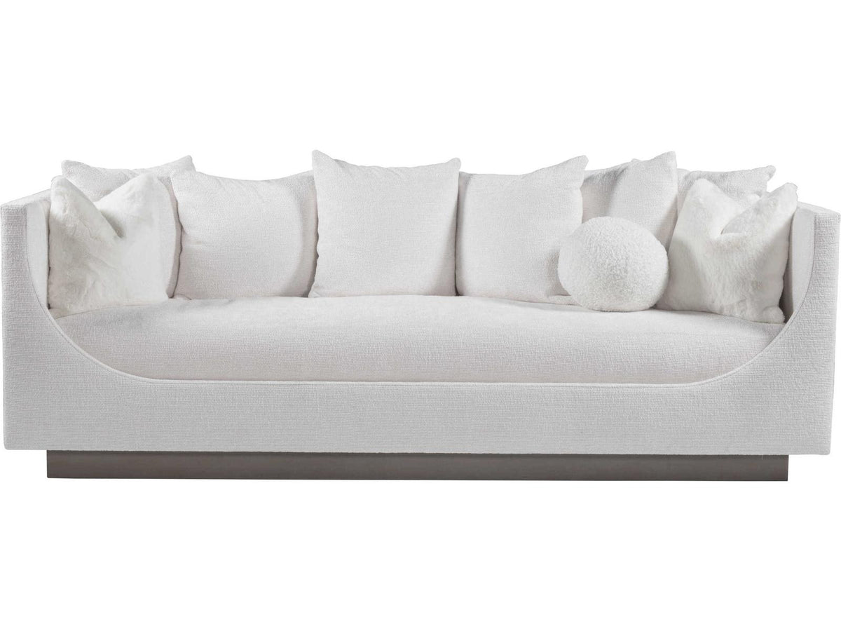 Home Claudette 3-Seat Bench Seat Sofa in White Upholstered Fabric