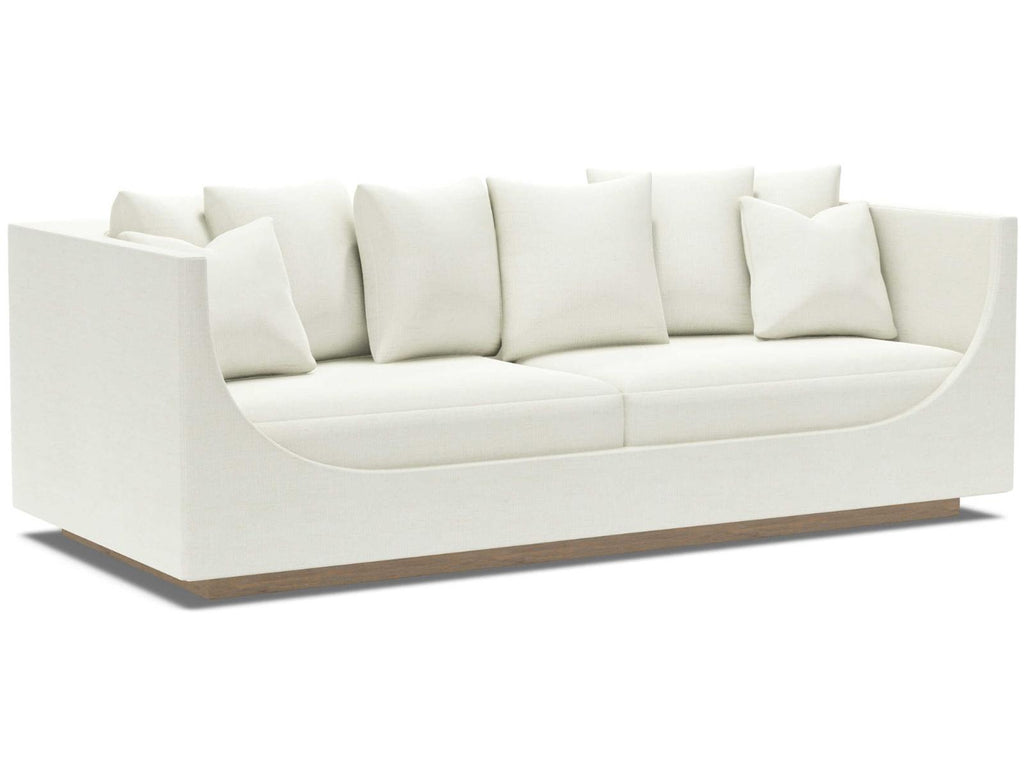 Claudette White Upholstered Sofa with Down Blend Cushions