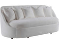 Genevieve 3-Seat Bench Seat Sofa in Ivory with Throw Pillows