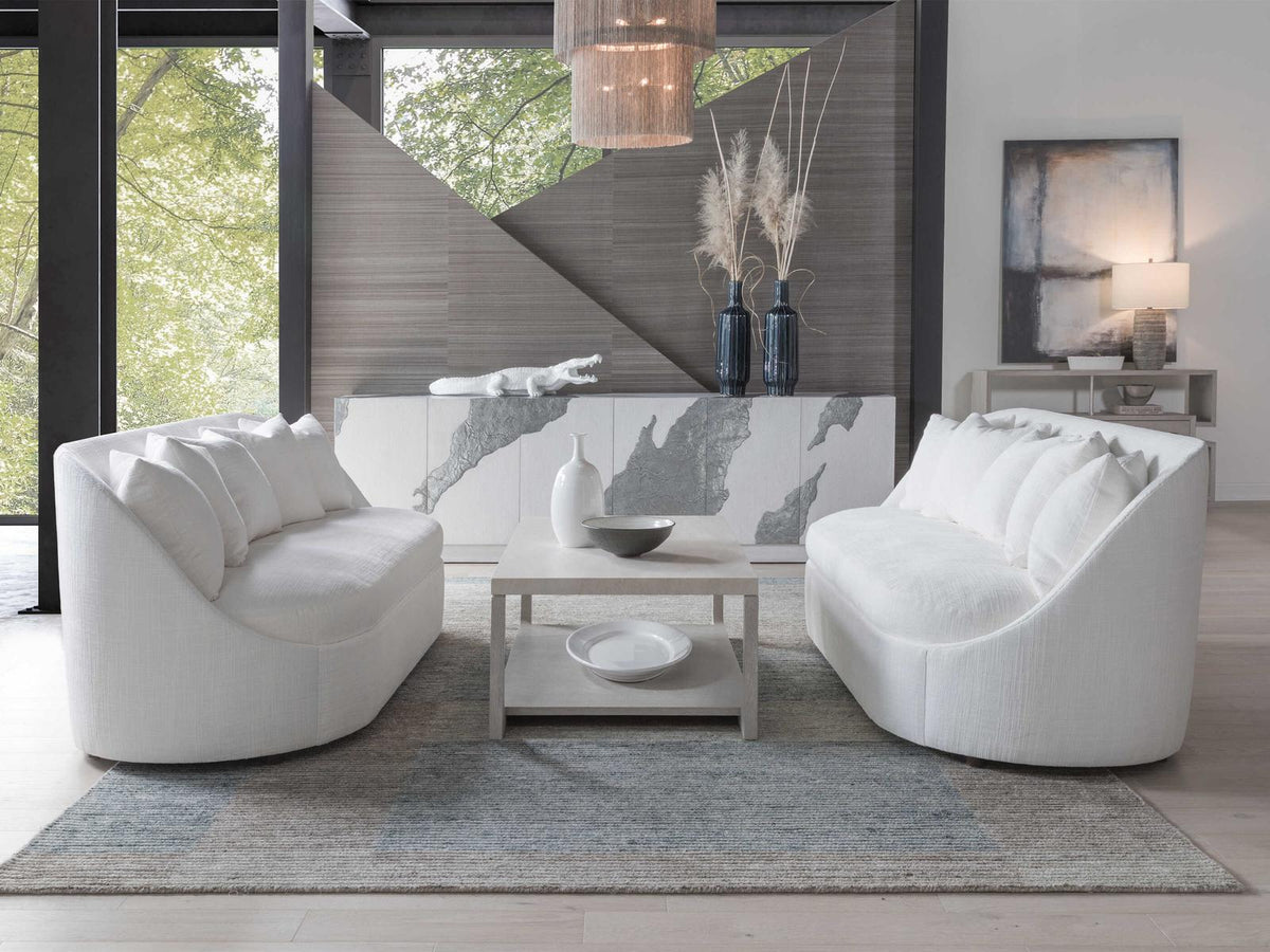 Mar Monte Rectangular Cocktail Table with Anticato Marble and White Oak