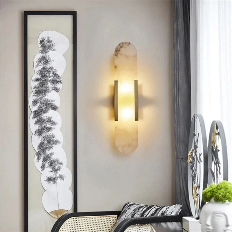 Alabaster Linear Wall Sconce For Hallways