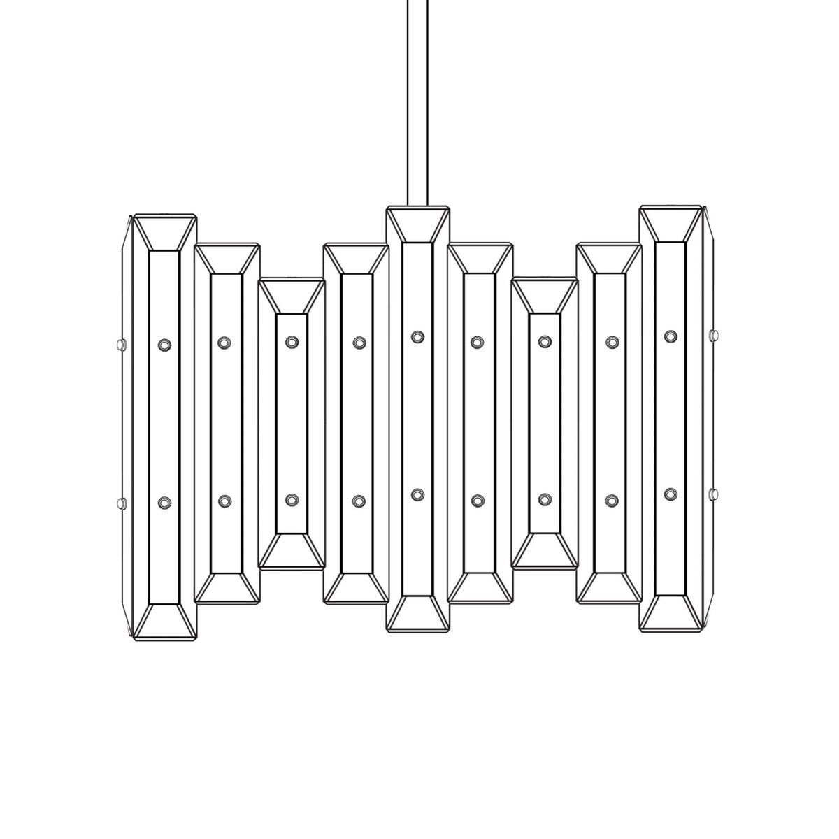 American Brass And Crystal Alabaster Prism Linear 17 Inch 4 Light Linear Suspension Light Cp474047