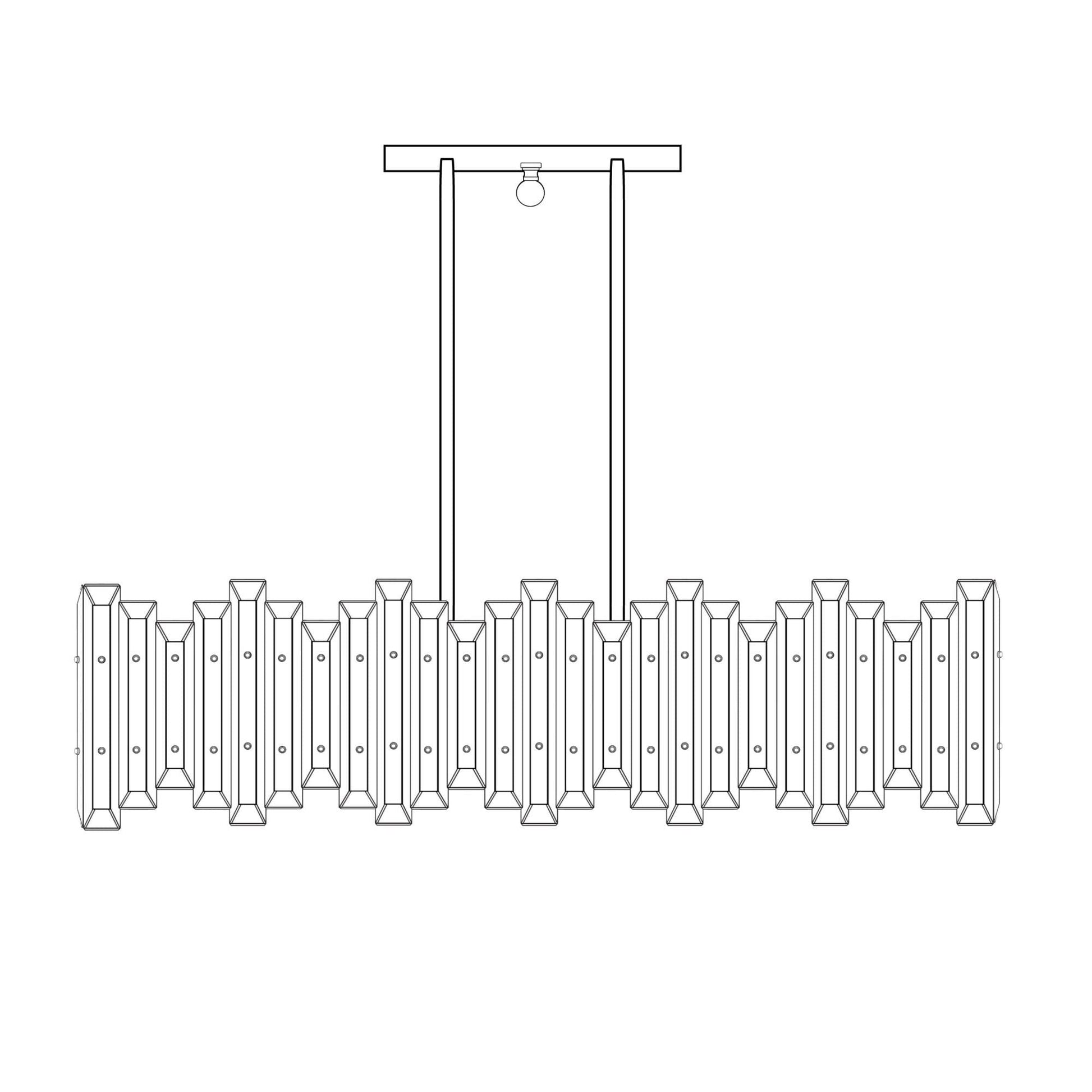 American Brass And Crystal Alabaster Prism Linear 43 Inch 8 Light Linear Suspension Light Cp474049