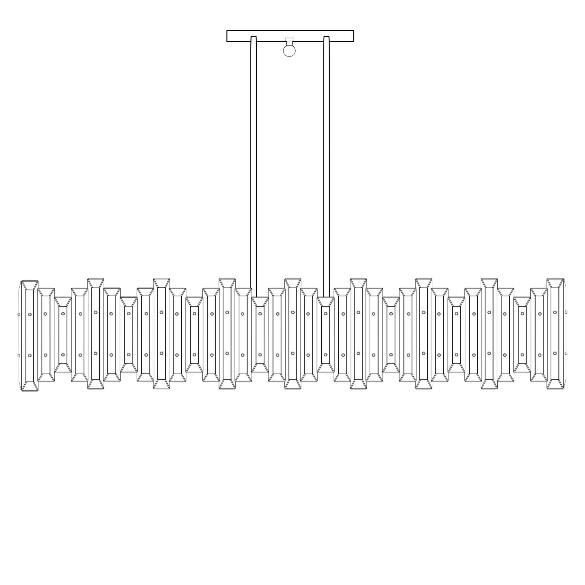 American Brass And Crystal Alabaster Prism Linear 56 Inch 12 Light Linear Suspension Light Cp474050