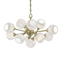 American Brass And Crystal Alabaster Globes 12 Light Chandelier Cp474057
