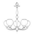 American Brass And Crystal Alabaster Globes 5 Light Chandelier Cp474063