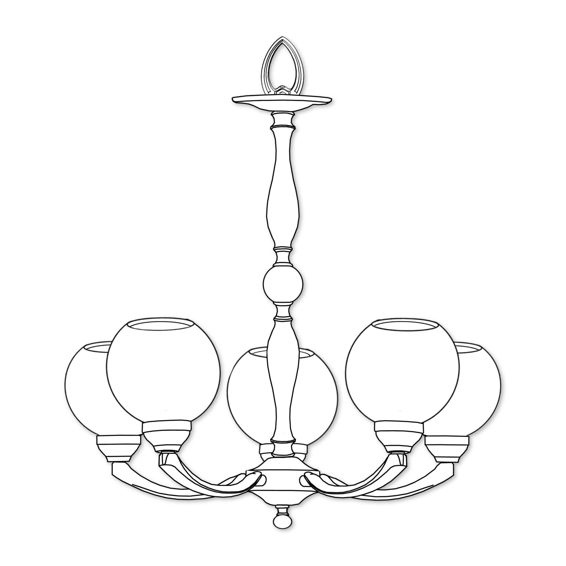 American Brass And Crystal Alabaster Globes 5 Light Chandelier Cp474063