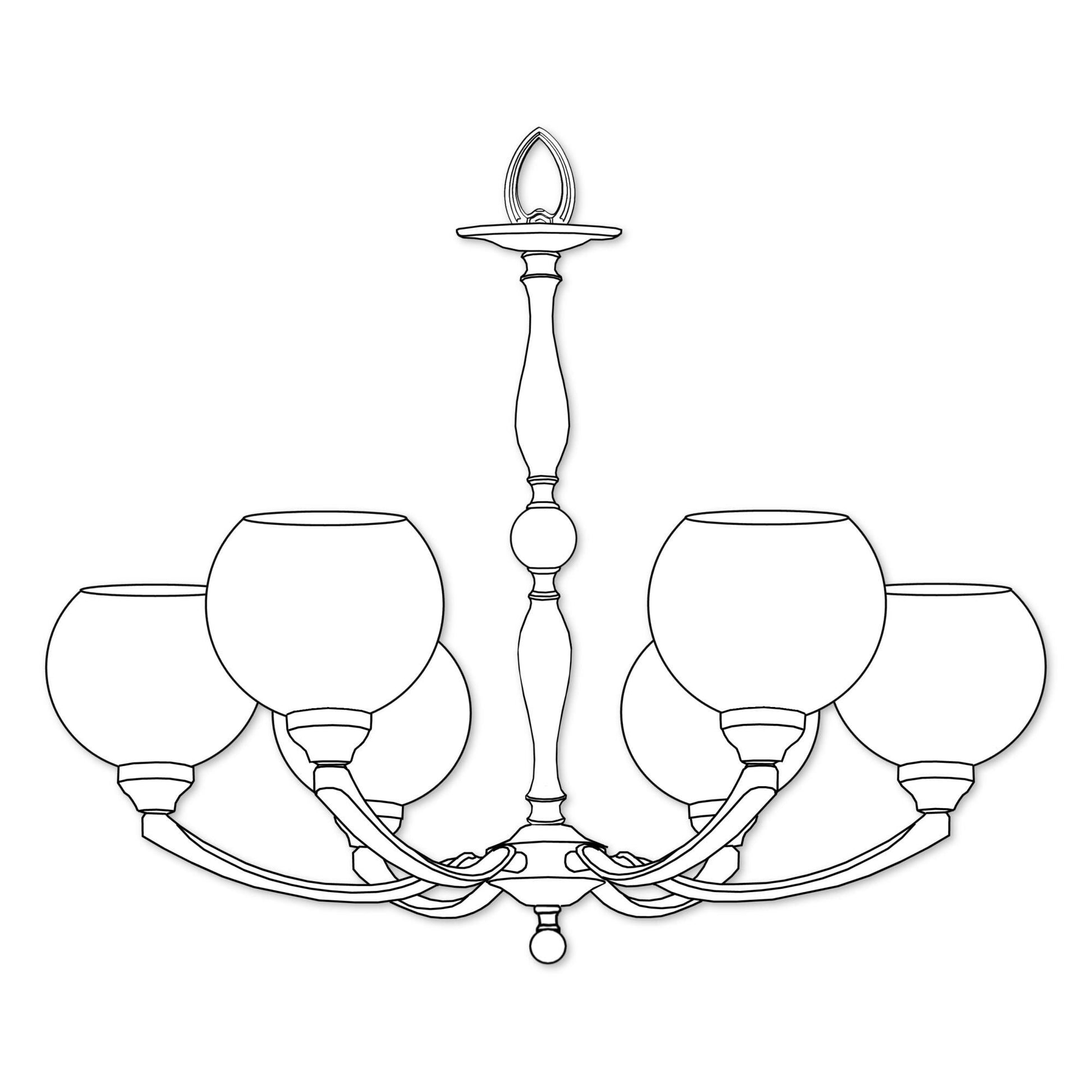 American Brass And Crystal Alabaster Globes 6 Light Chandelier Cp474064