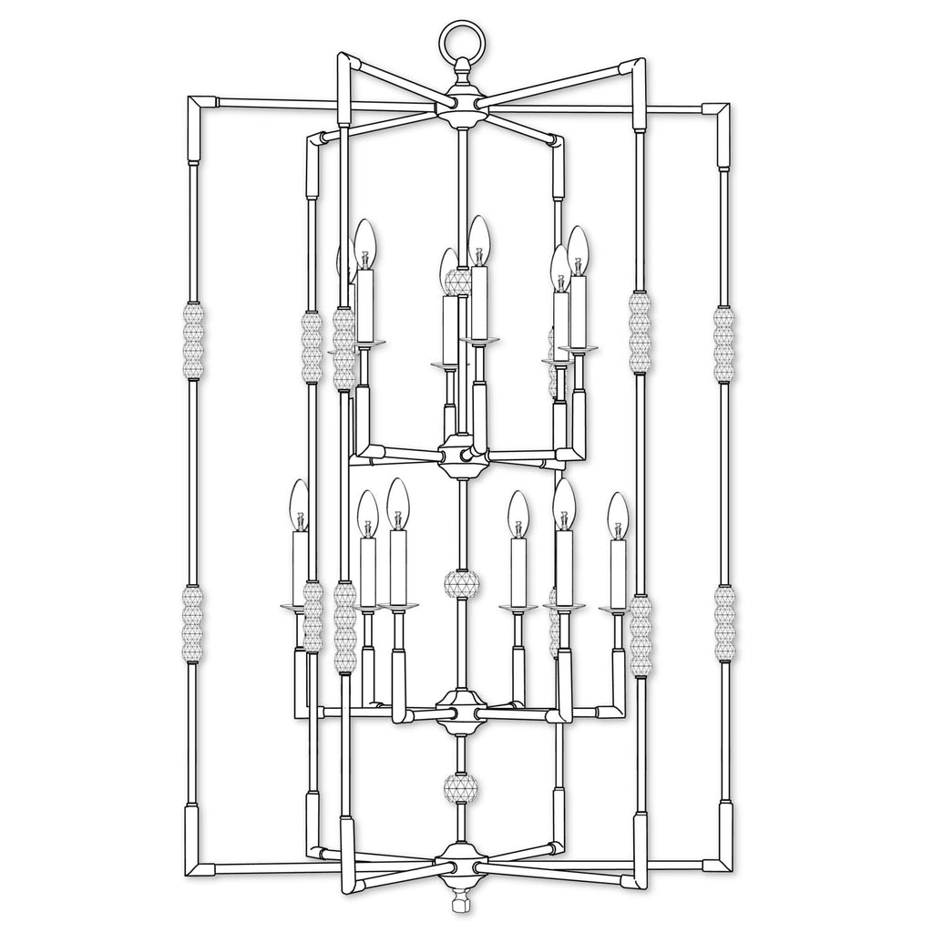 American Brass And Crystal Magro 12 Light Chandelier Cp280007