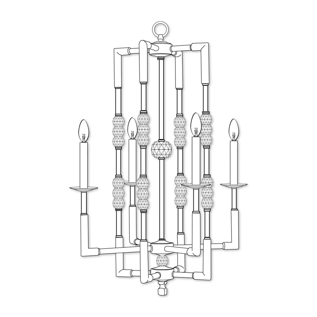 American Brass And Crystal Magro 4 Light Mini Chandelier Cp382916
