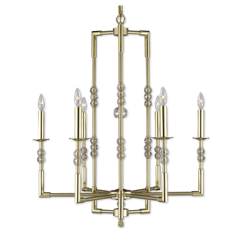 American Brass And Crystal Magro 6 Light Chandelier Cp382917