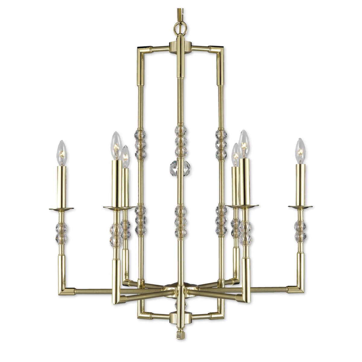 American Brass And Crystal Magro 6 Light Chandelier Cp382917