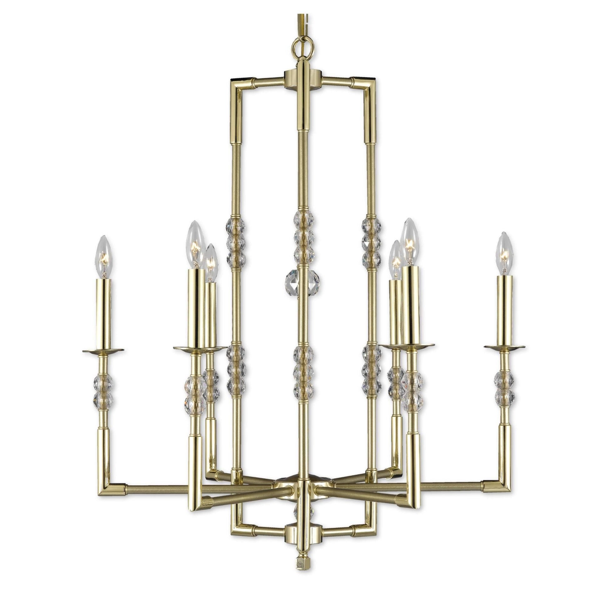 American Brass And Crystal Magro 6 Light Chandelier Cp382917
