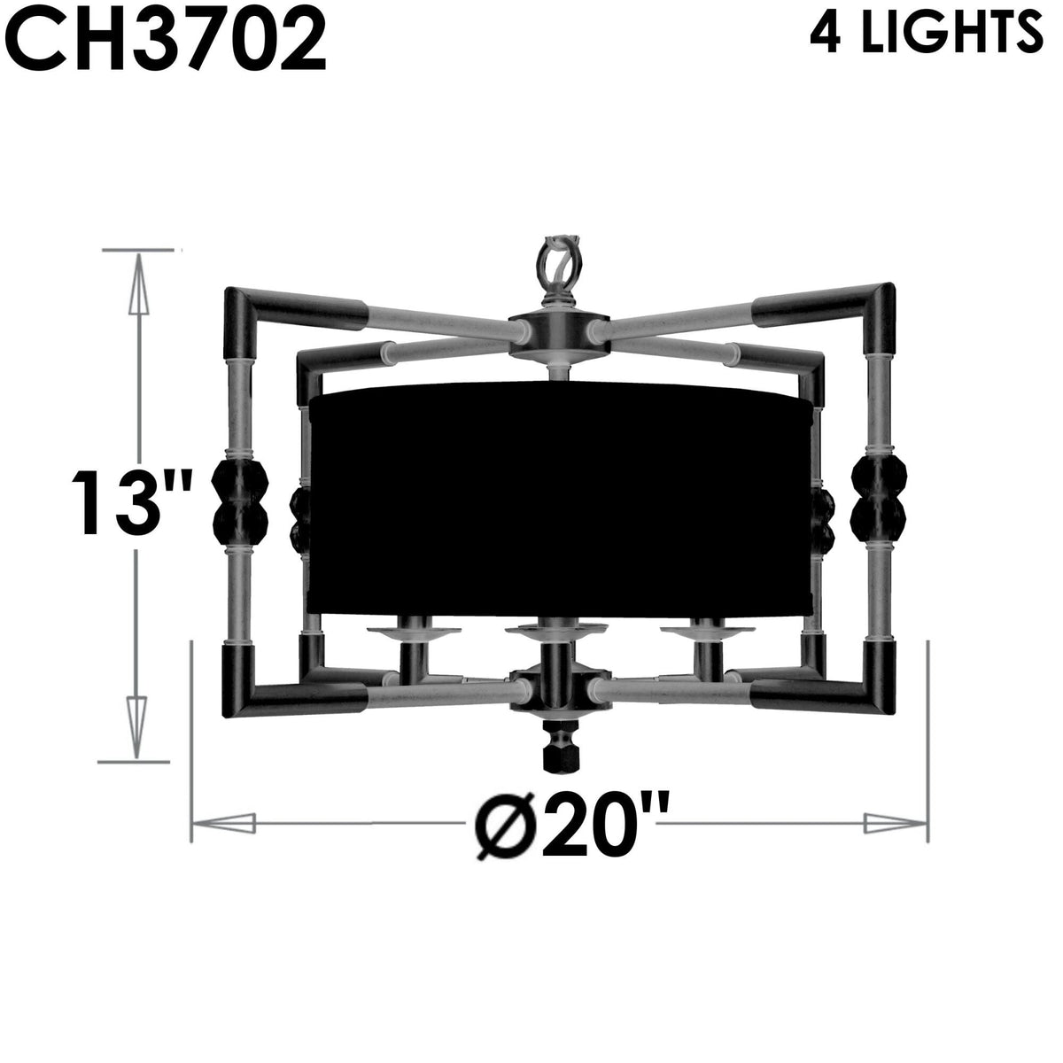 Magro 20 Inch 4 Light Mini Chandelier
