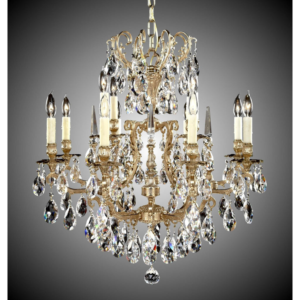 American Brass And Crystal Parisian 12 Light Chandelier Cp308968