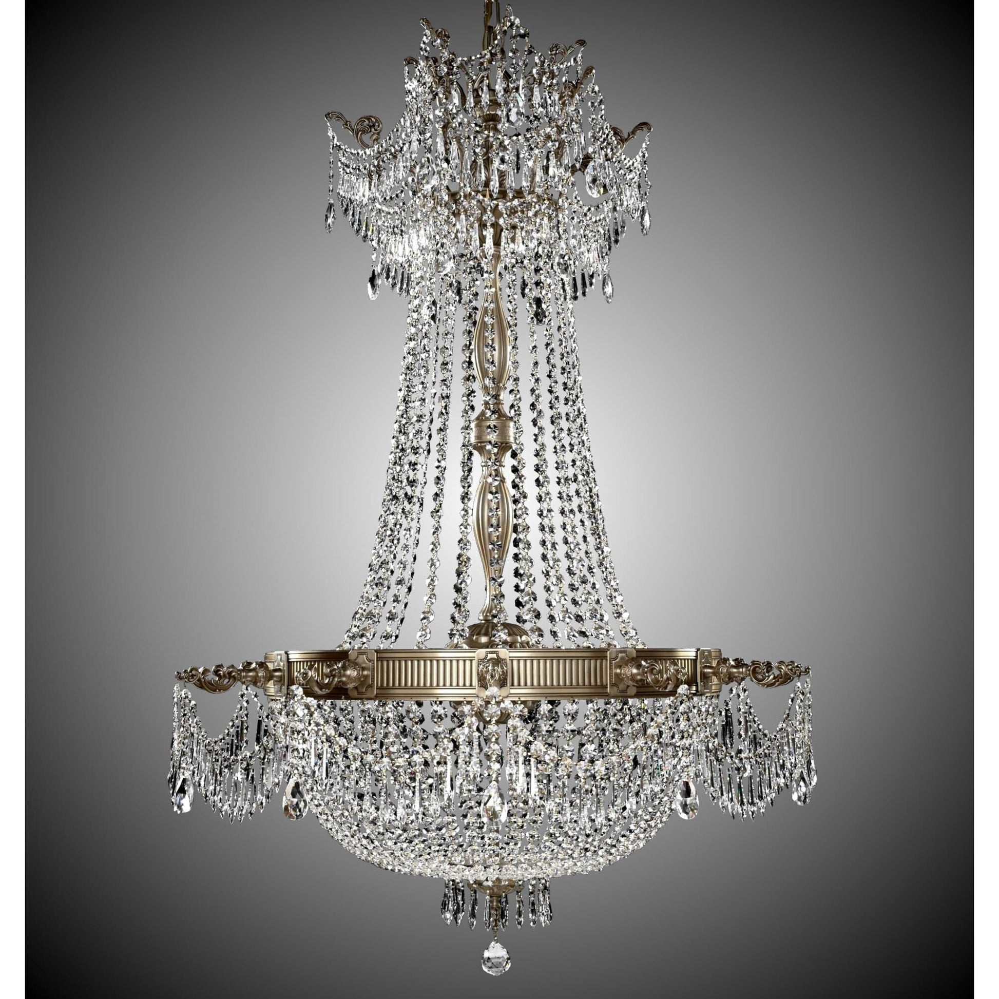 American Brass And Crystal Valencia 36 Inch 12 Light Chandelier Cp312990