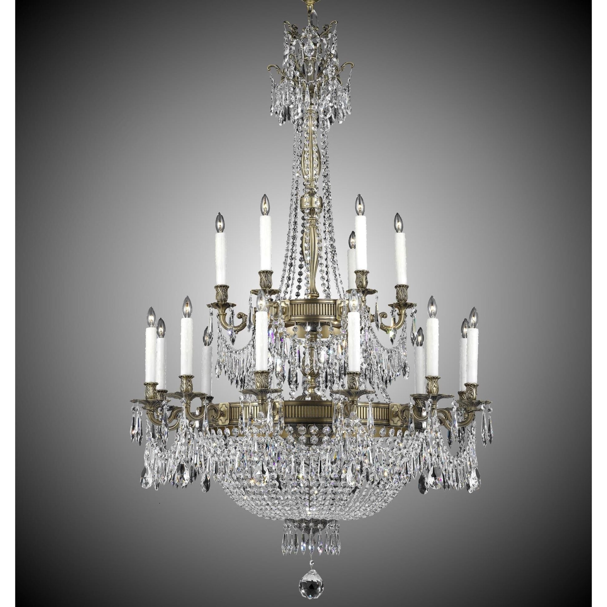 American Brass And Crystal Valencia 40 Inch 33 Light Chandelier Cp313409