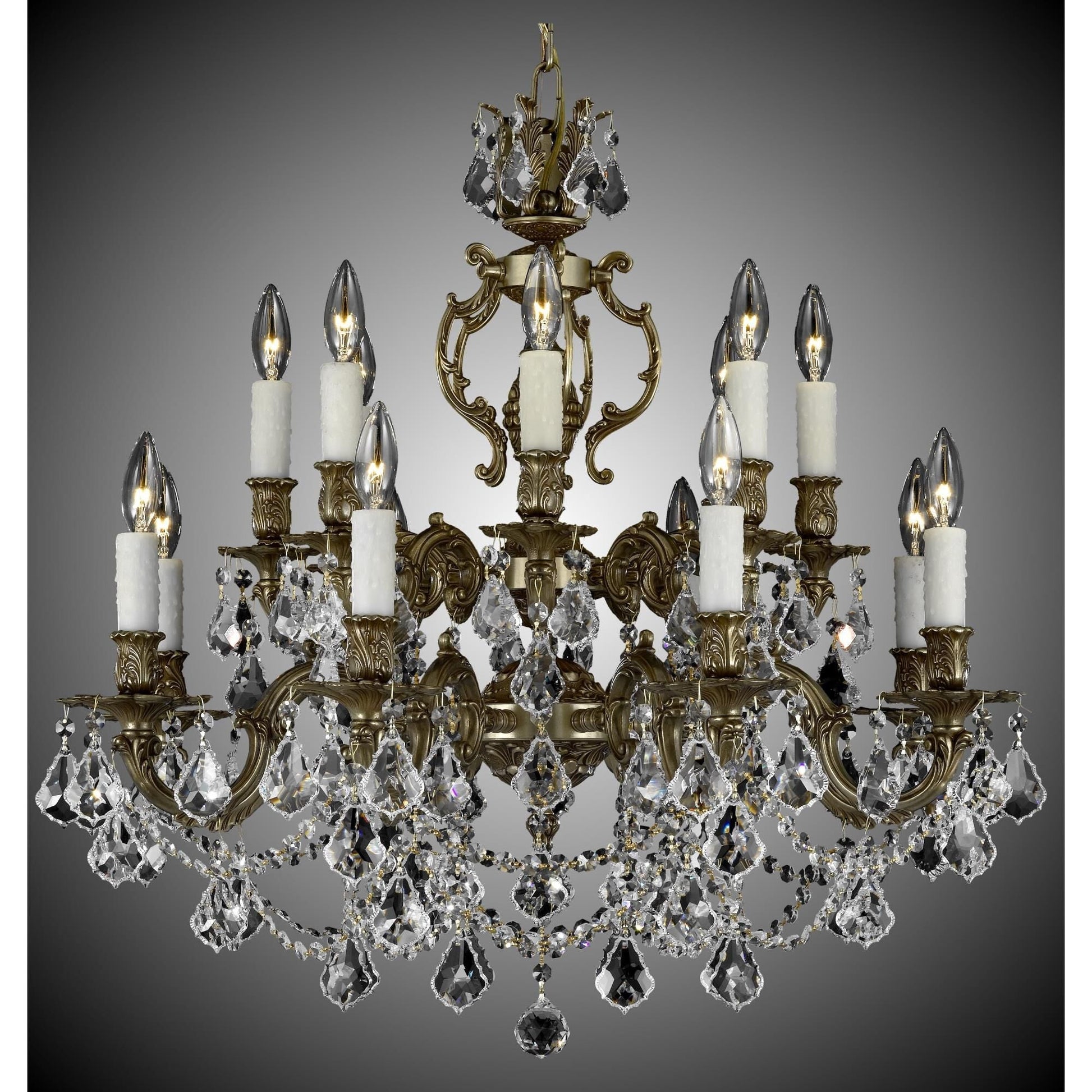 American Brass And Crystal Rosetta 16 Light Chandelier Cp131041