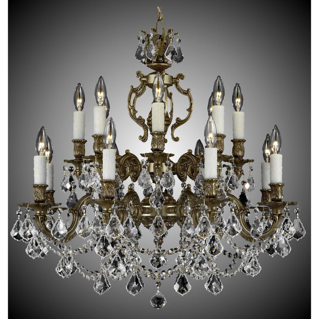 American Brass And Crystal Rosetta 16 Light Chandelier Cp131041