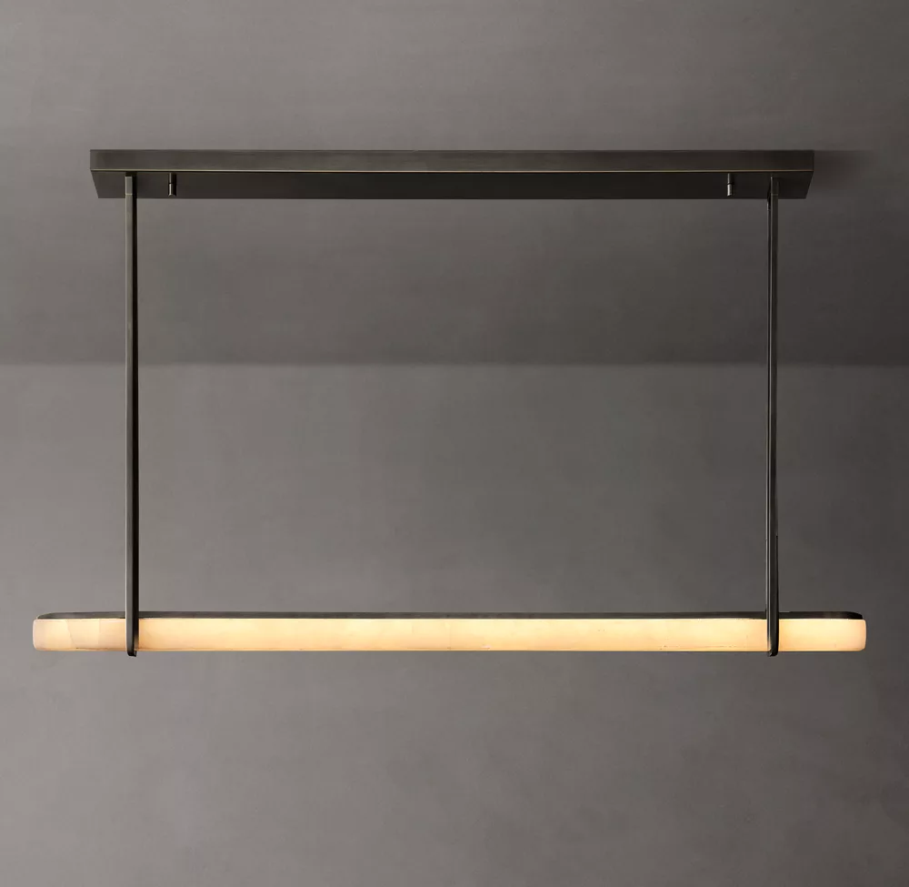 Aerie Alabaster Single Bar Linear Chandelier 60"