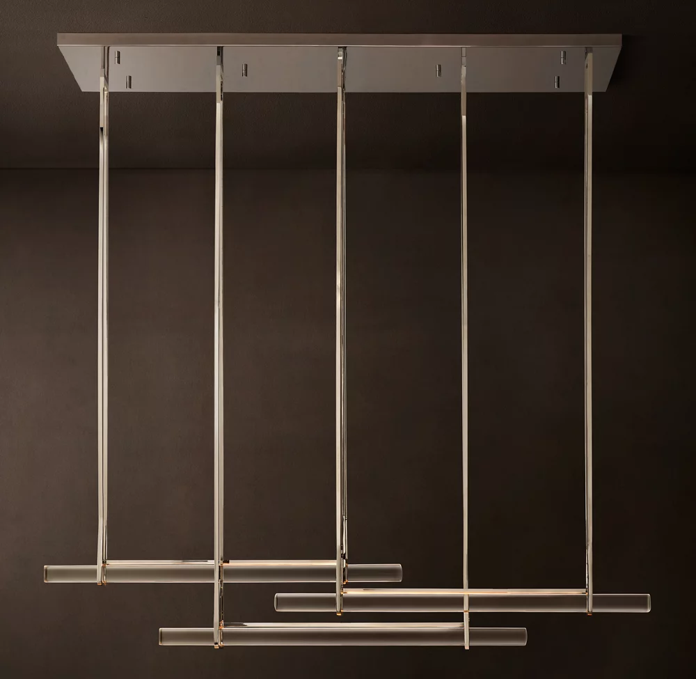 Aerie Crystal Triple Bar Linear Chandelier 60" 72"