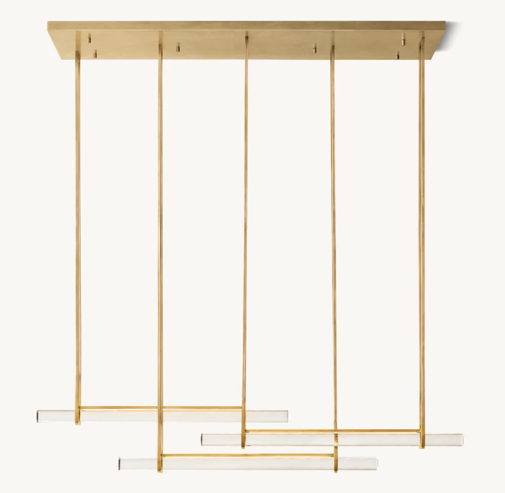 Aerie Crystal Triple Bar Linear Chandelier 60" 72"