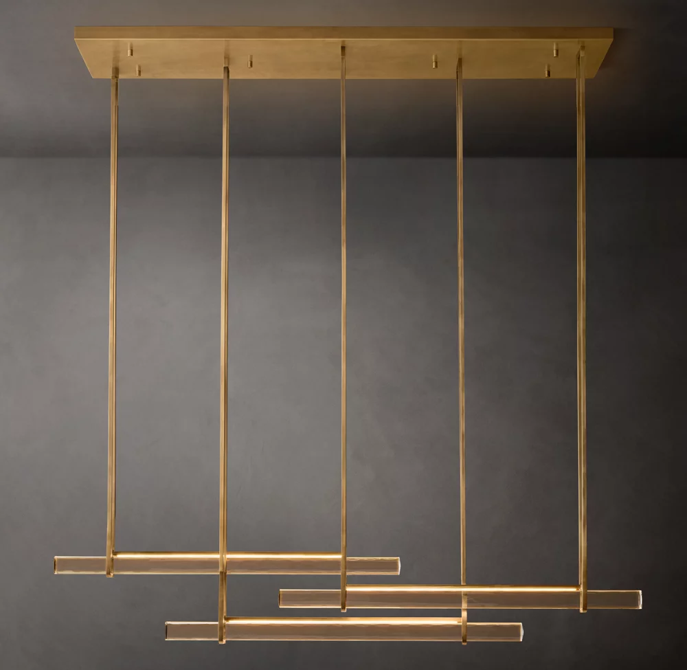 Aerie Crystal Triple Bar Linear Chandelier 60" 72"