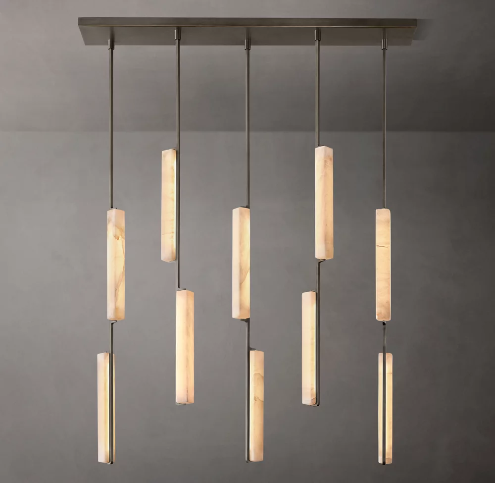 Aerie Alabaster Linear Chandelier 54"