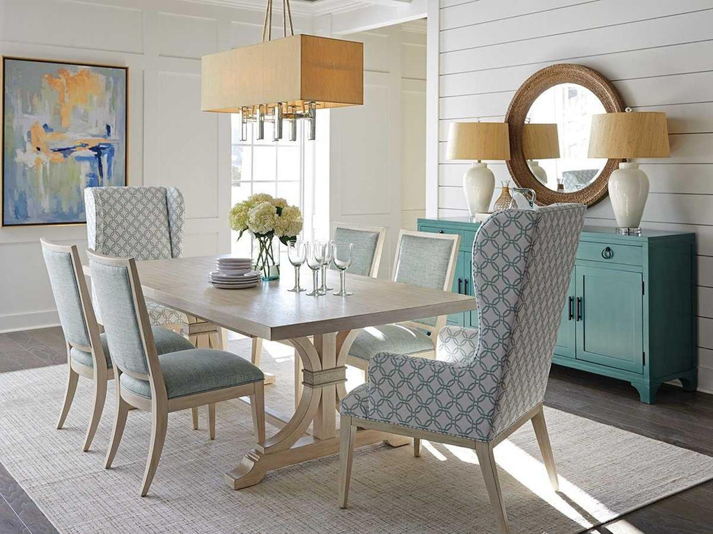 Newport Seacliff Upholstered Host Wing Chair in Sailcloth Finish