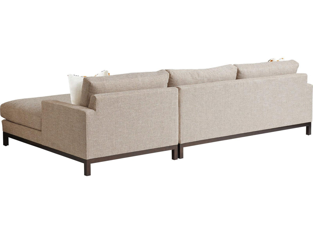 Horizon 2-Piece Leather Sectional Sofa with Right Chaise in Bronze