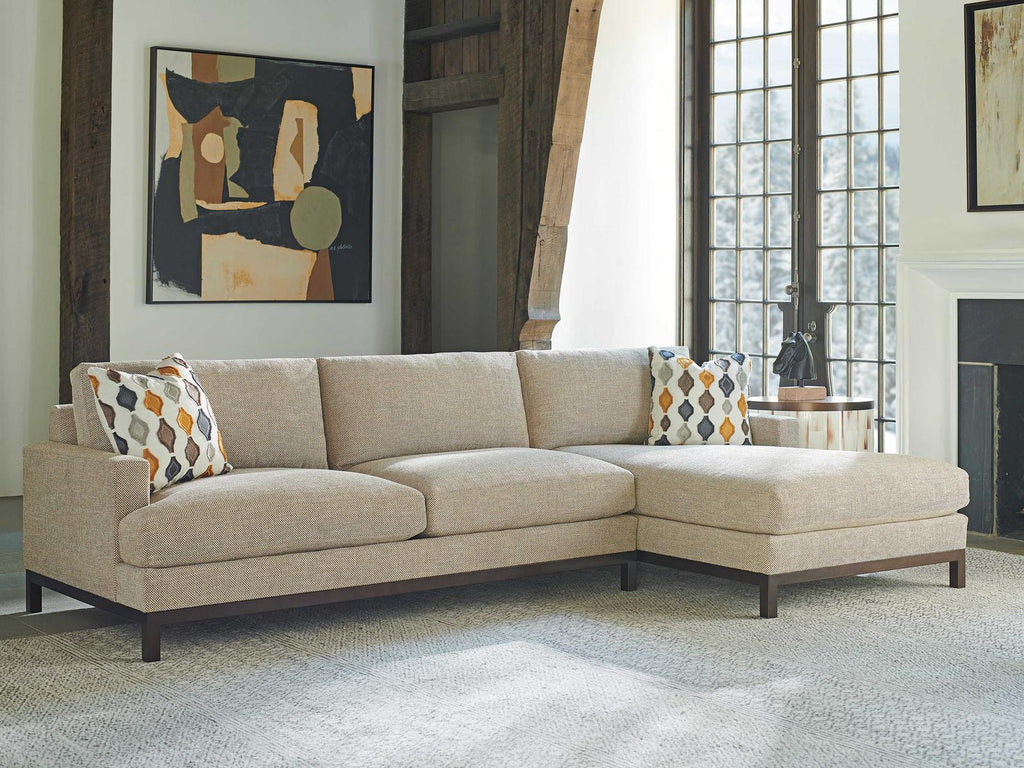 Horizon 2-Piece Leather Sectional Sofa with Right Chaise in Bronze