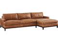 Horizon 2-Piece Leather Modular Sectional Sofa Chaise in Bronze