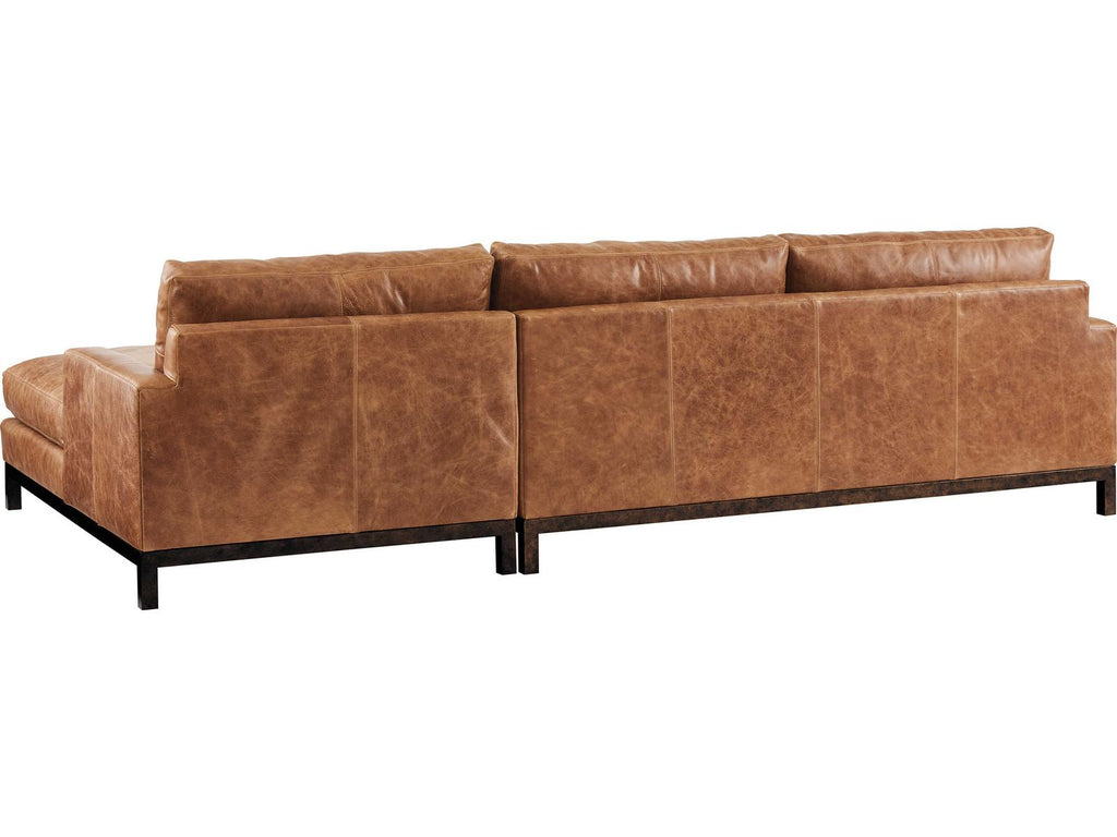 Horizon 2-Piece Leather Modular Sectional Sofa Chaise in Bronze