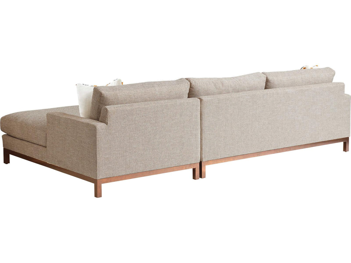 Horizon 2-Piece Leather Modular Sectional with Right Chaise in Chocolate Brown