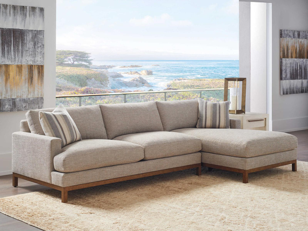 Horizon 2-Piece Leather Modular Sectional with Right Chaise in Chocolate Brown