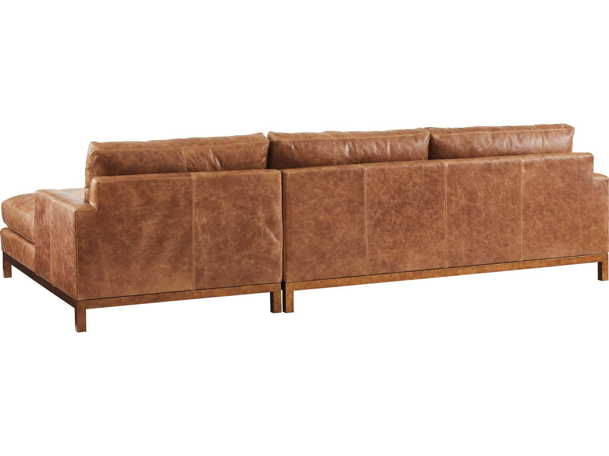 Horizon 2-Piece Leather Sectional Sofa with Left Arm Facing Chaise in Brown