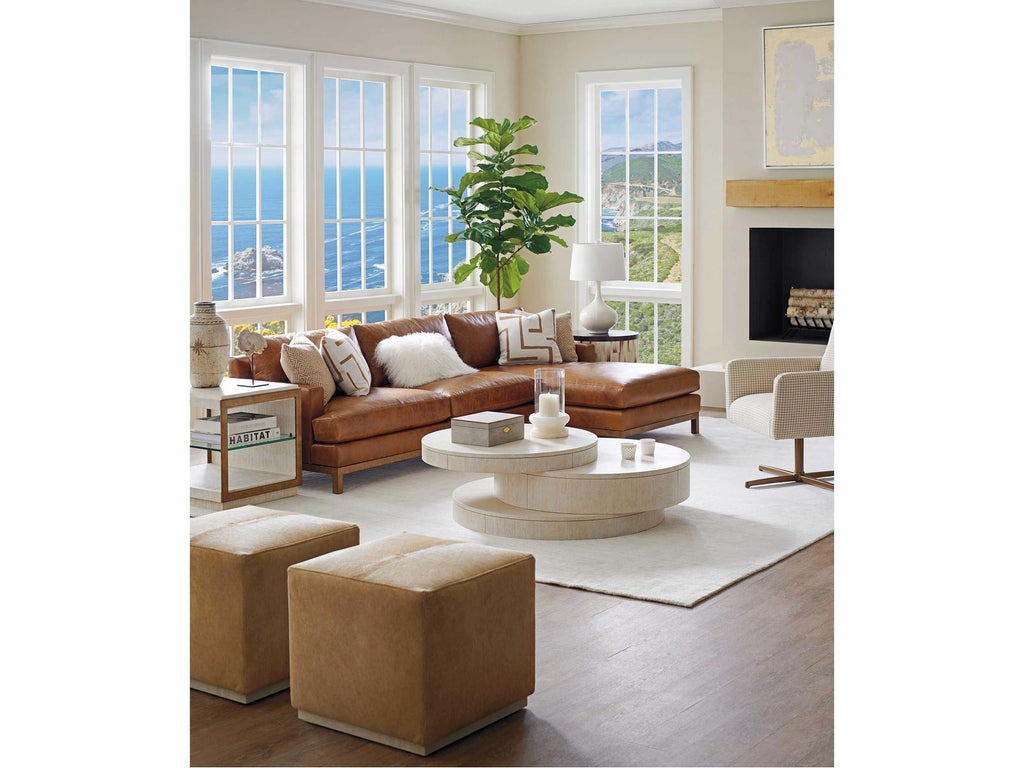 Horizon 2-Piece Leather Sectional Sofa with Left Arm Facing Chaise in Brown