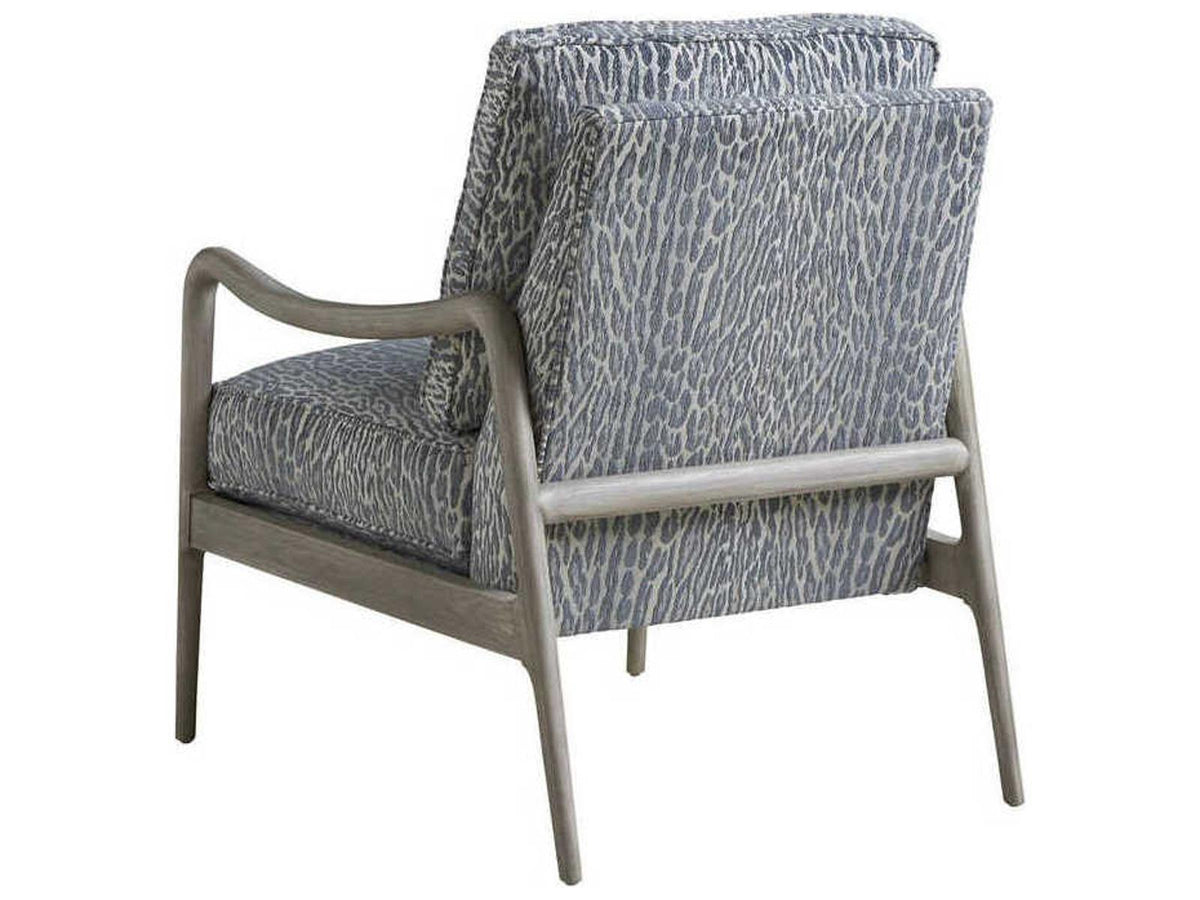 Leblanc Upholstered Accent Chair Blue Fabric with Shell Finish