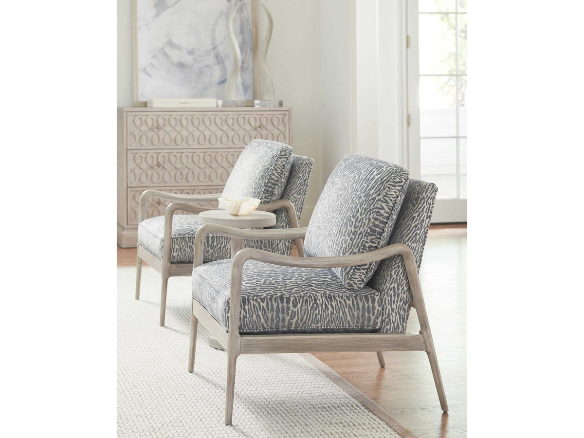 Leblanc Upholstered Accent Chair Blue Fabric with Shell Finish
